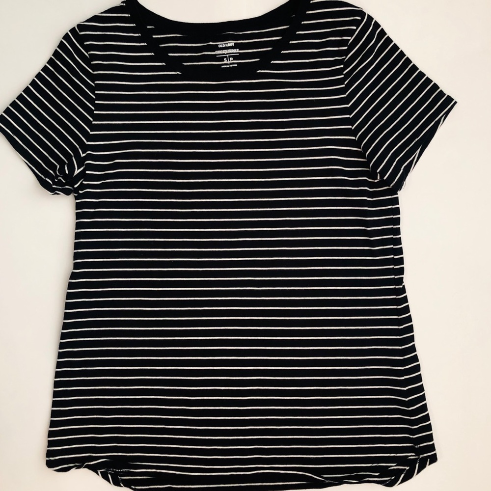 Black and white striped tee